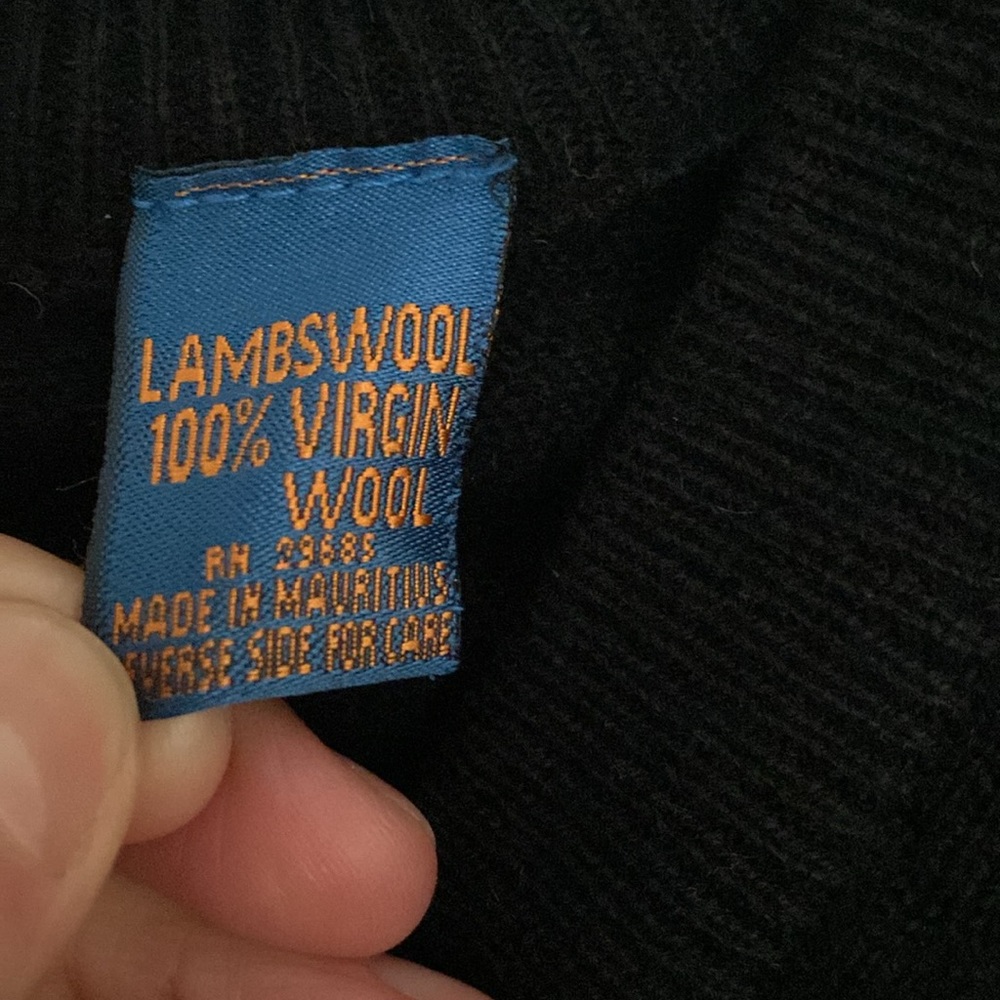 Pendleton Wool Grampa V- Neck Sweater Black Size … - image 5